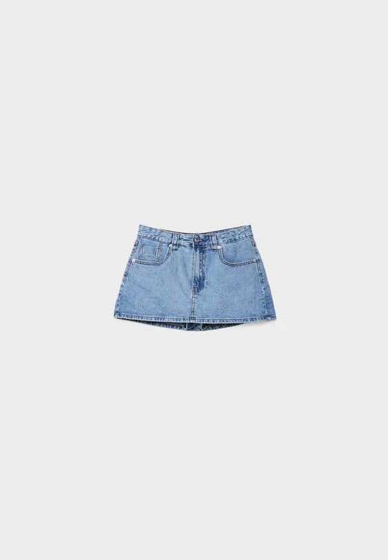 SkortLuxe™ | Comfy Denim Mini Skort