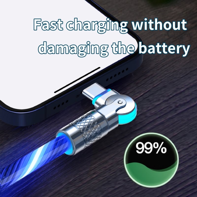 GlowLink™ - 540° Rotating Fast Charging Cable with Lights