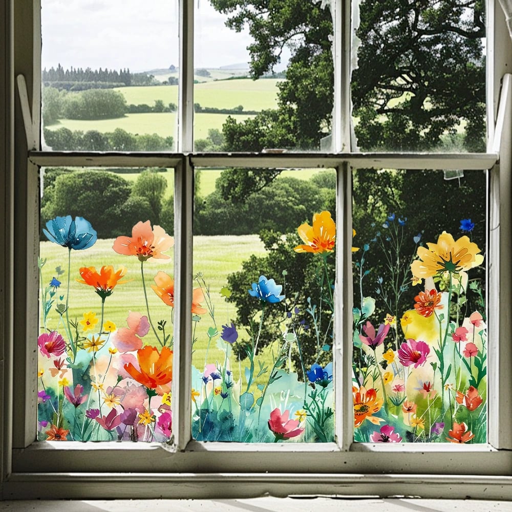 Buy 1 Get 1 FREE | Colorful Flower Stickers for Your Windows!