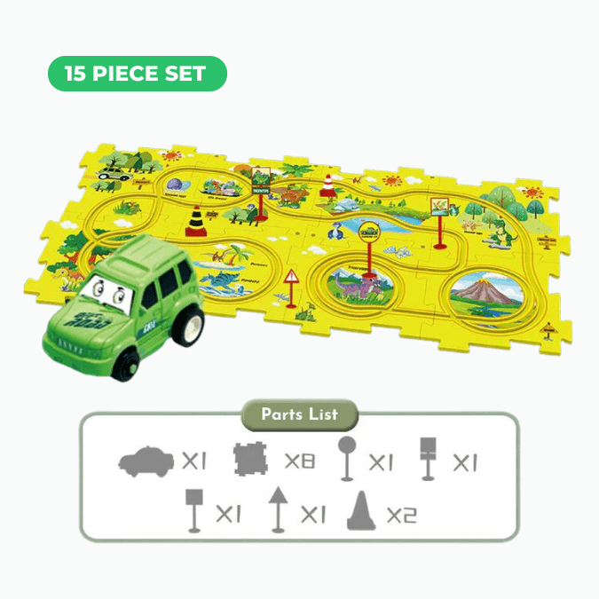 PuzzleRacer™ | Educational Kids Puzzle Car Track Set