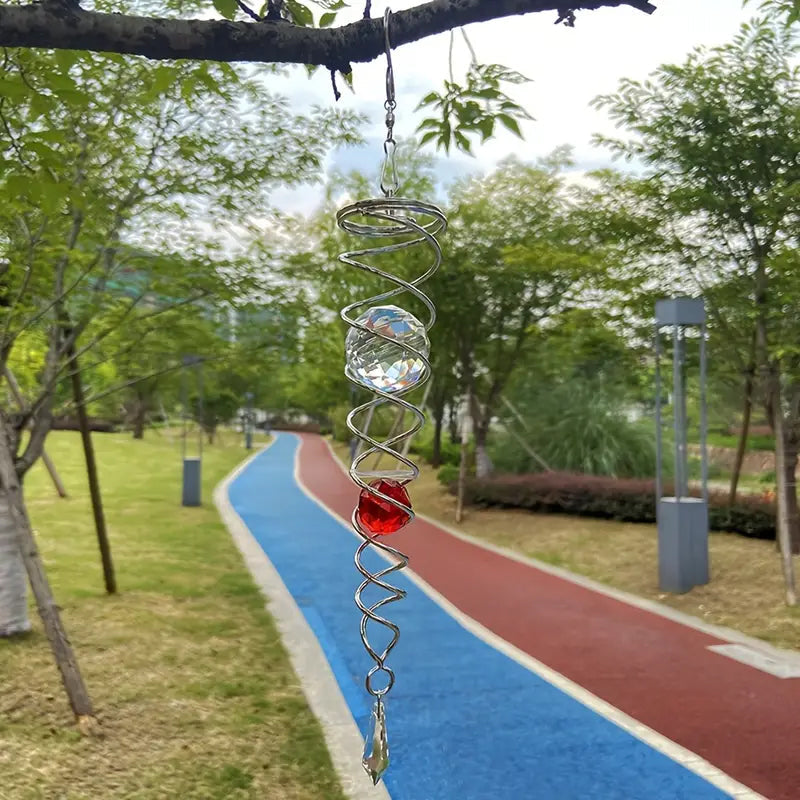 CrystalTwister™ | Metal Crystal Spiral Wind Chime