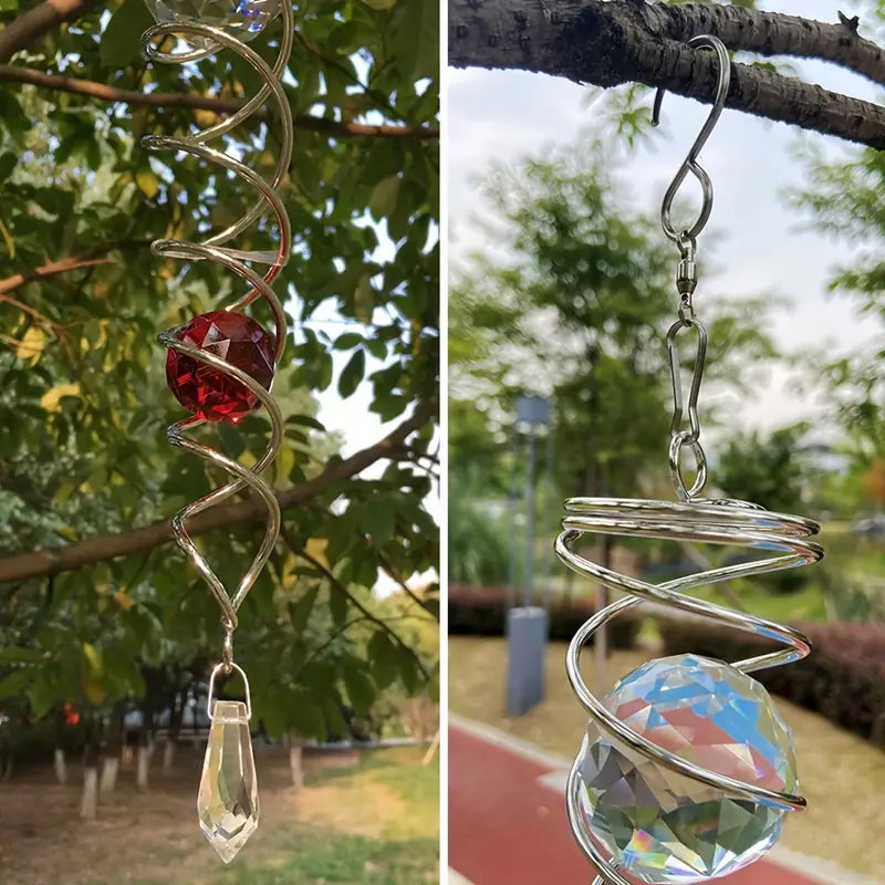 CrystalTwister™ | Metal Crystal Spiral Wind Chime