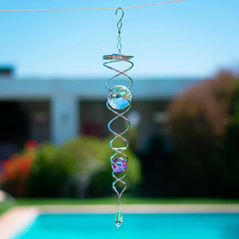 CrystalTwister™ | Metal Crystal Spiral Wind Chime