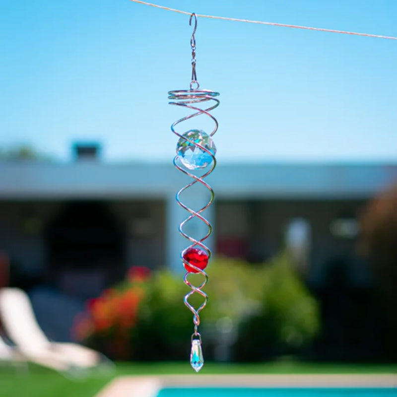 CrystalTwister™ | Metal Crystal Spiral Wind Chime