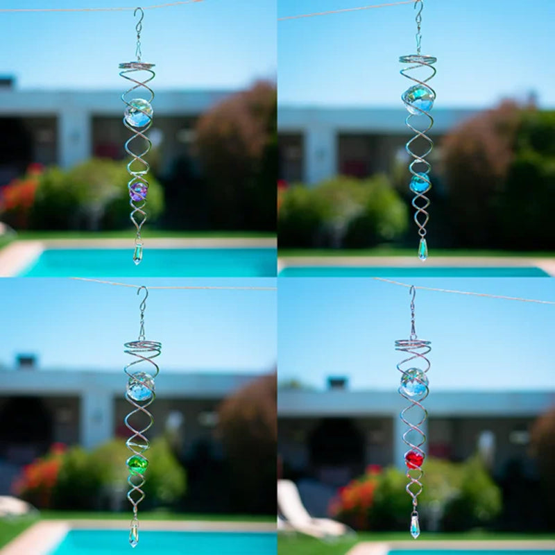 CrystalTwister™ | Metal Crystal Spiral Wind Chime