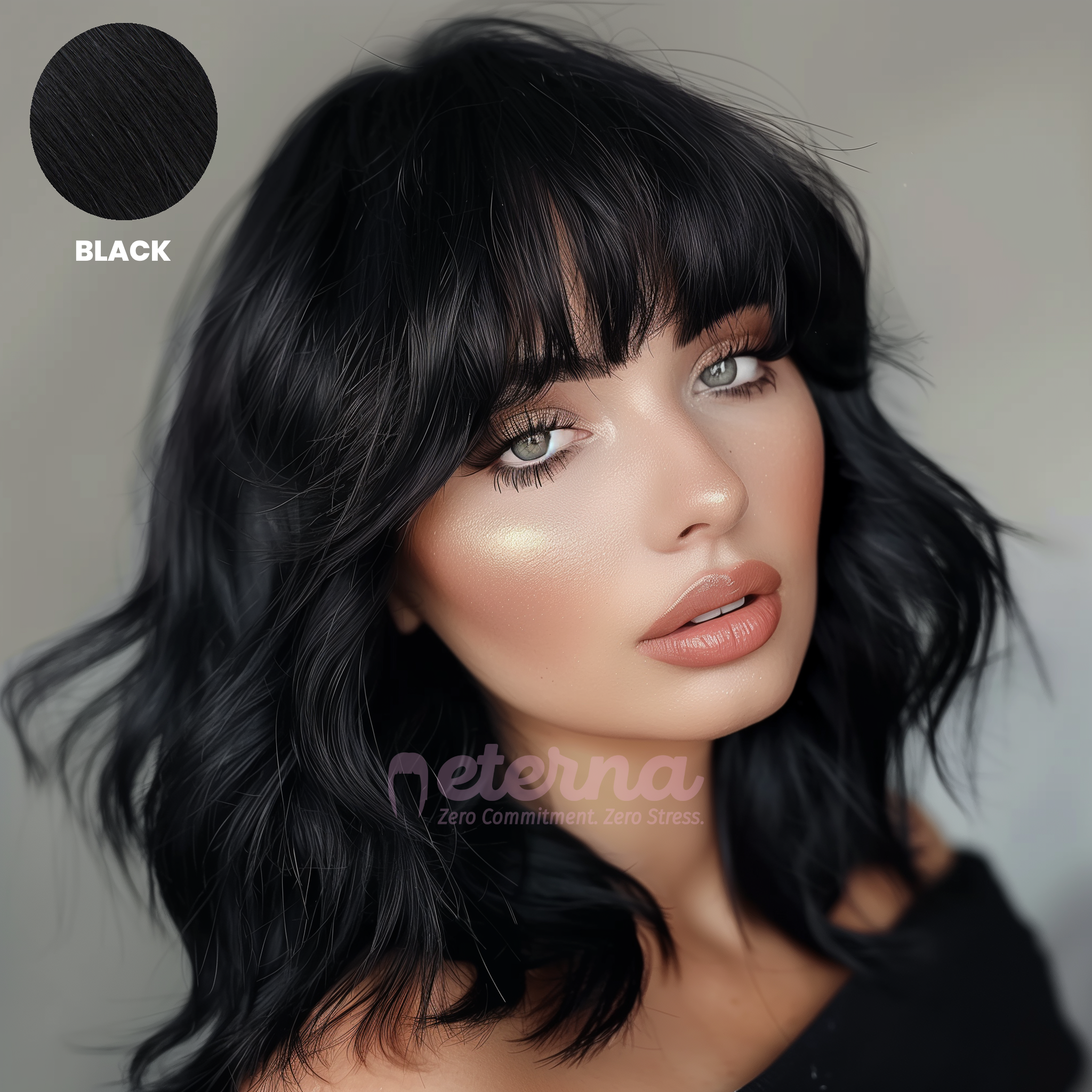 Eterna™ | Effortless Natural Look with Customizable Fit Clip-On Bangs