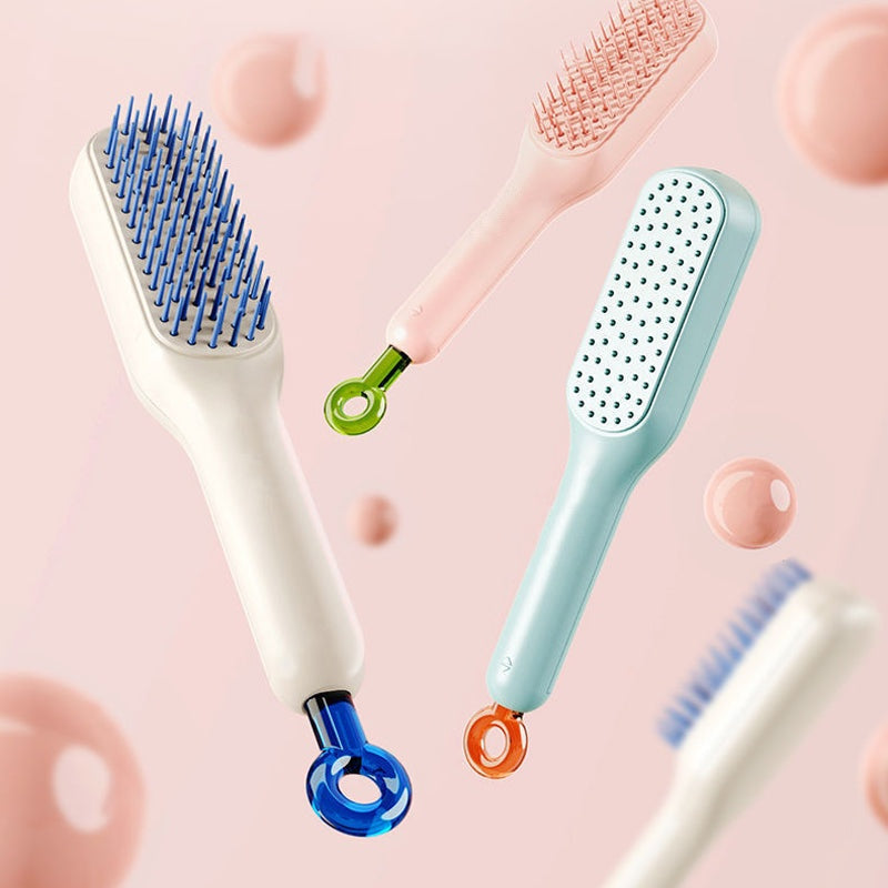 Self-Cleaning Anti-Static Massage Hair Brush