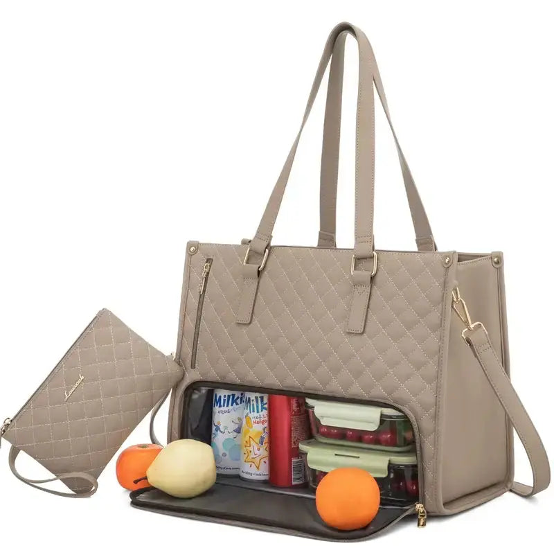 2-in-1 Insulated Bag with Laptop Compartment – Stylish & Practical for Work and Everyday Use