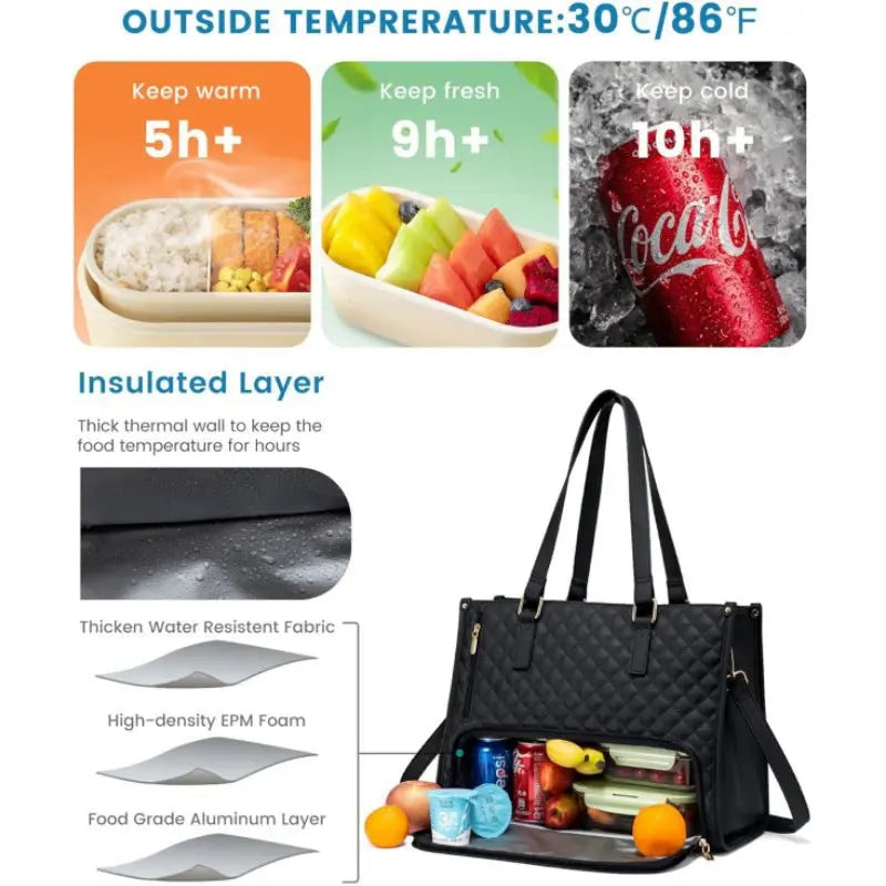 2-in-1 Insulated Bag with Laptop Compartment – Stylish & Practical for Work and Everyday Use