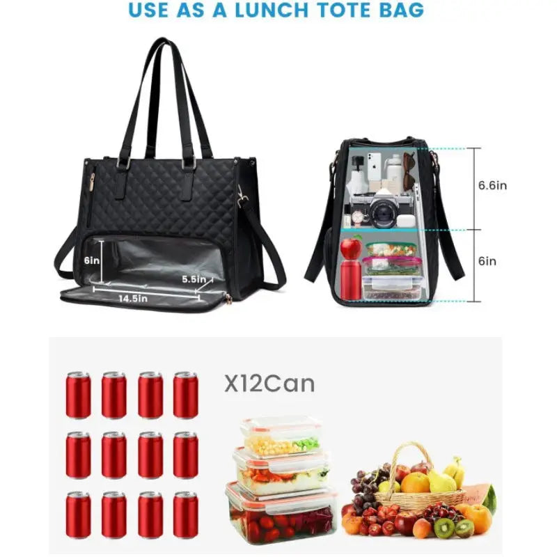 2-in-1 Insulated Bag with Laptop Compartment – Stylish & Practical for Work and Everyday Use