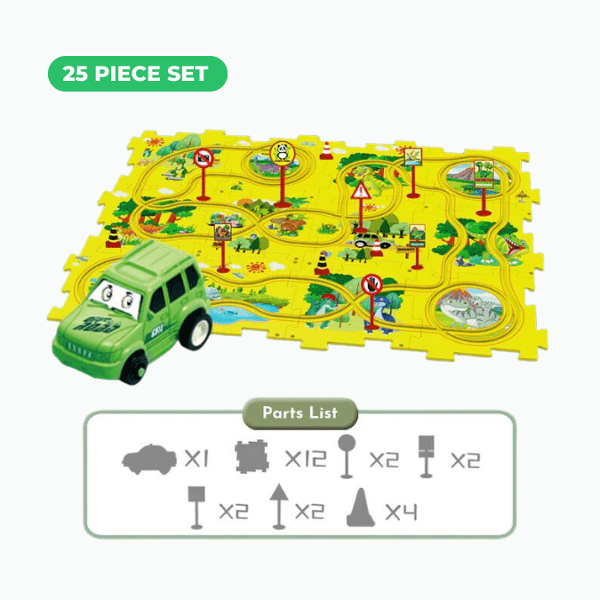 PuzzleRacer™ | Educational Kids Puzzle Car Track Set