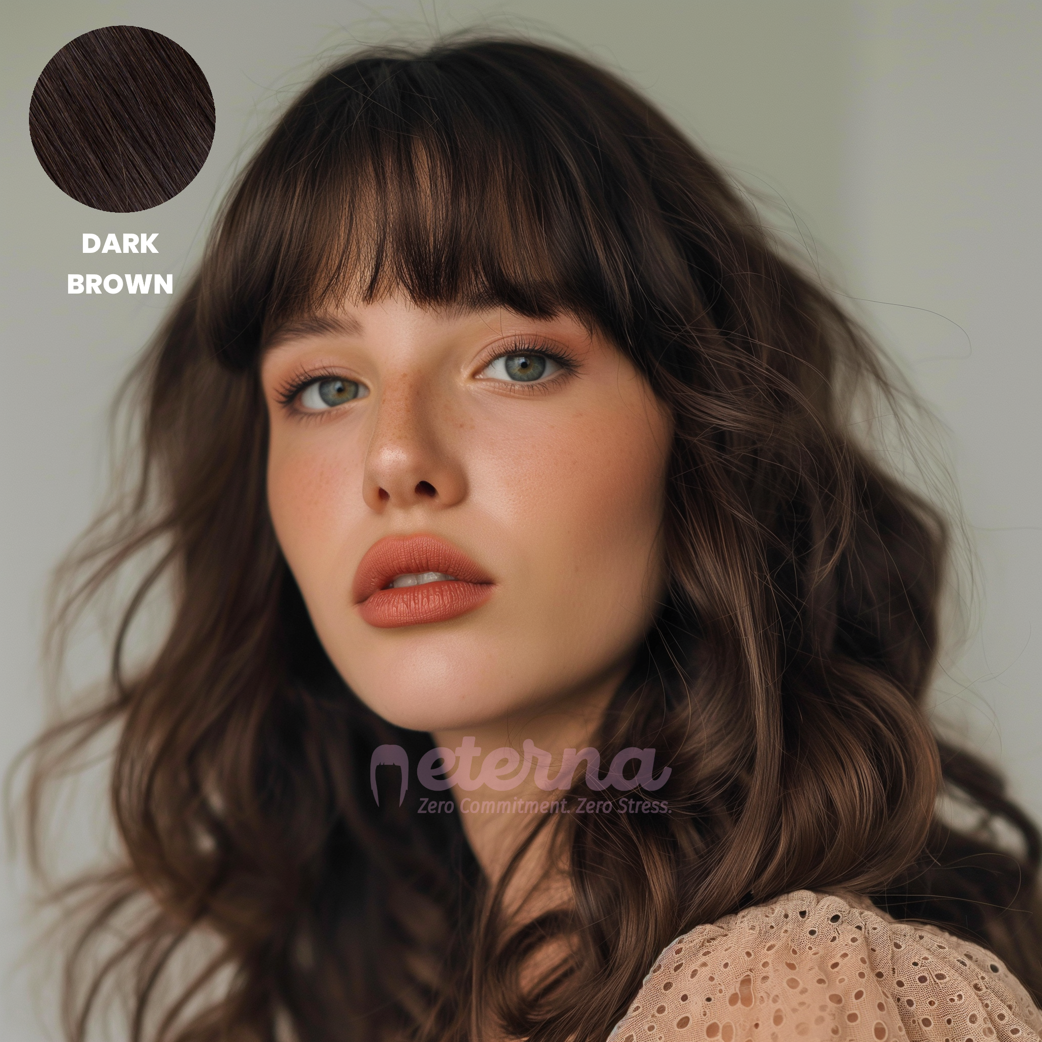 Eterna™ | Effortless Natural Look with Customizable Fit Clip-On Bangs