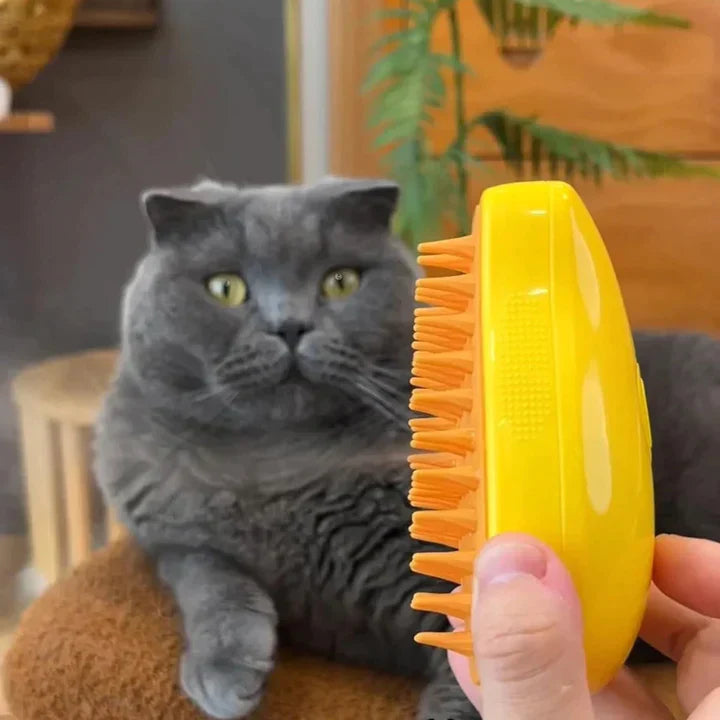 SteamyCat™ – The Ultimate Steam-Powered Grooming Brush