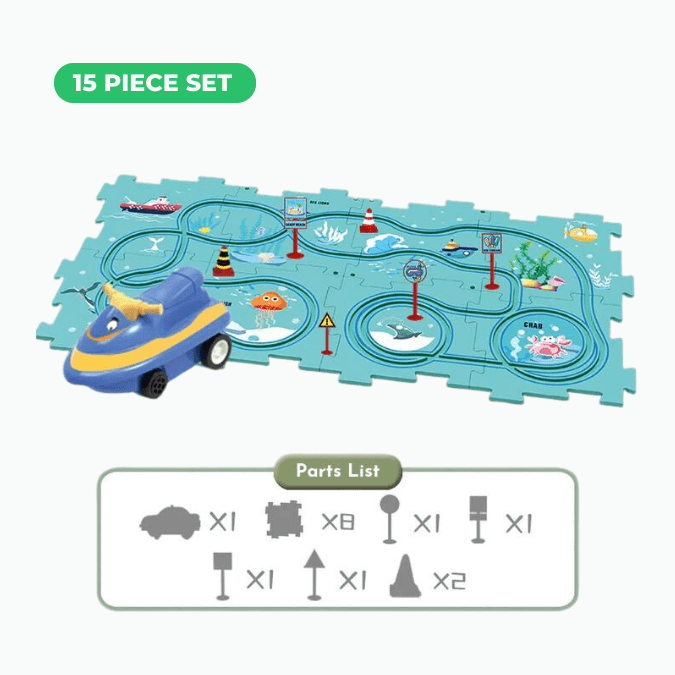 PuzzleRacer™ | Educational Kids Puzzle Car Track Set