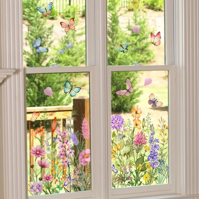 Buy 1 Get 1 FREE | Colorful Flower Stickers for Your Windows!
