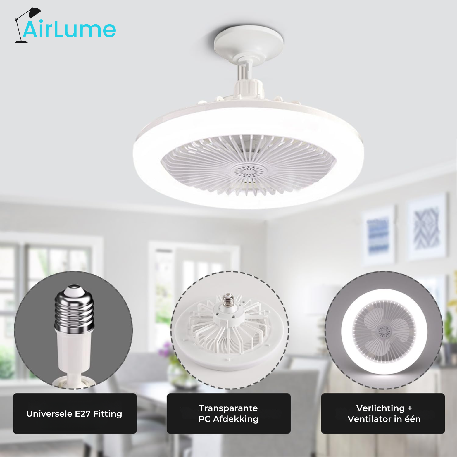 AirLume LED Ceiling Fan with Remote Control