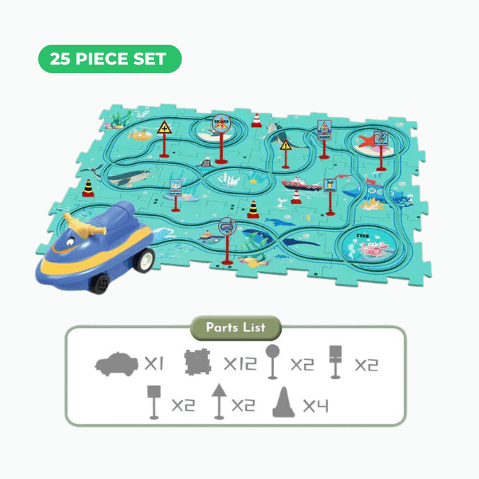 PuzzleRacer™ | Educational Kids Puzzle Car Track Set