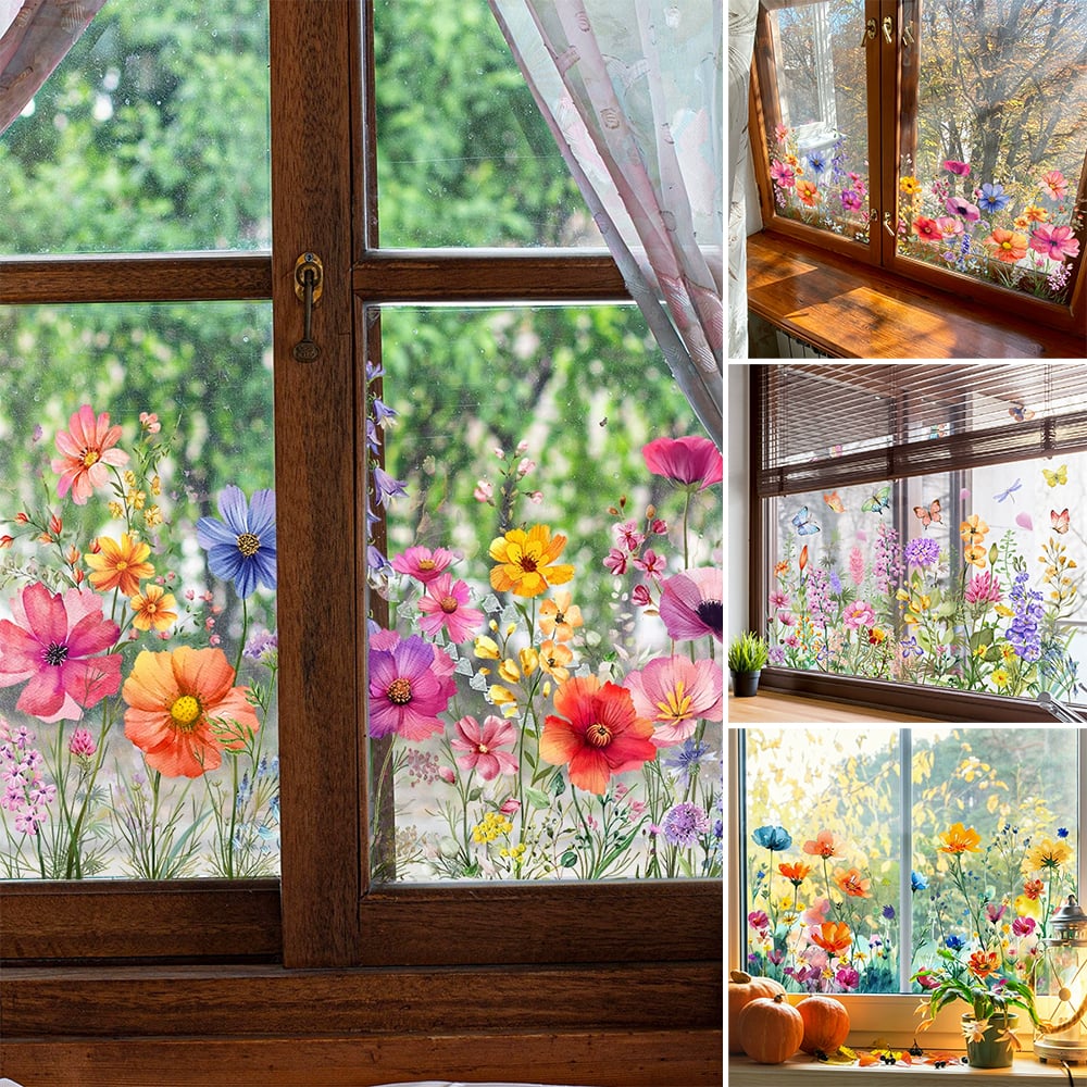 Buy 1 Get 1 FREE | Colorful Flower Stickers for Your Windows!
