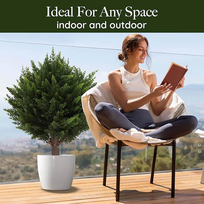 UV Resistant Artificial Cedar Topiary Ball Tree