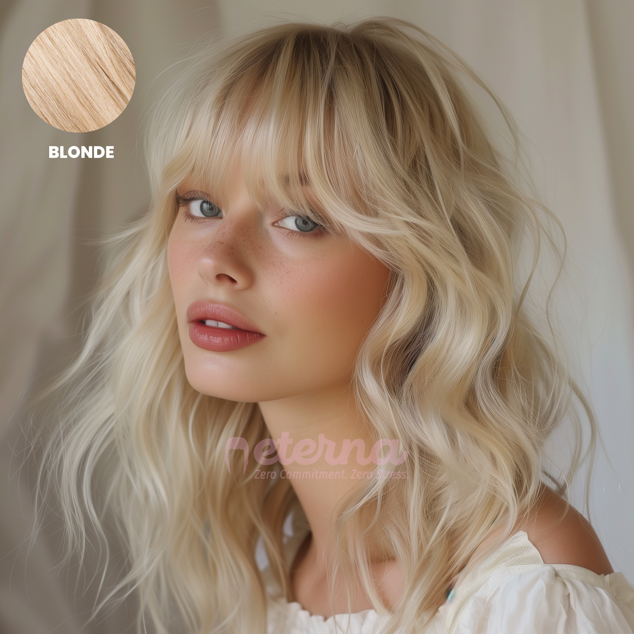 Eterna™ | Effortless Natural Look with Customizable Fit Clip-On Bangs