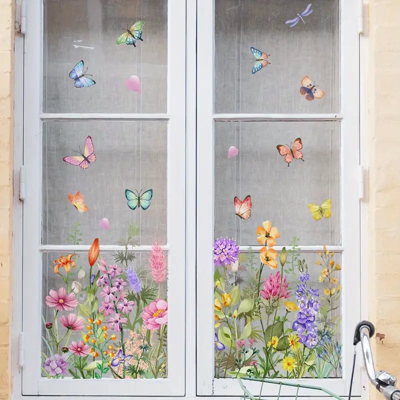 Buy 1 Get 1 FREE | Colorful Flower Stickers for Your Windows!
