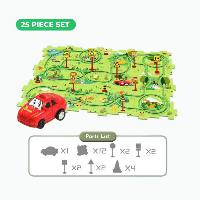 PuzzleRacer™ | Educational Kids Puzzle Car Track Set