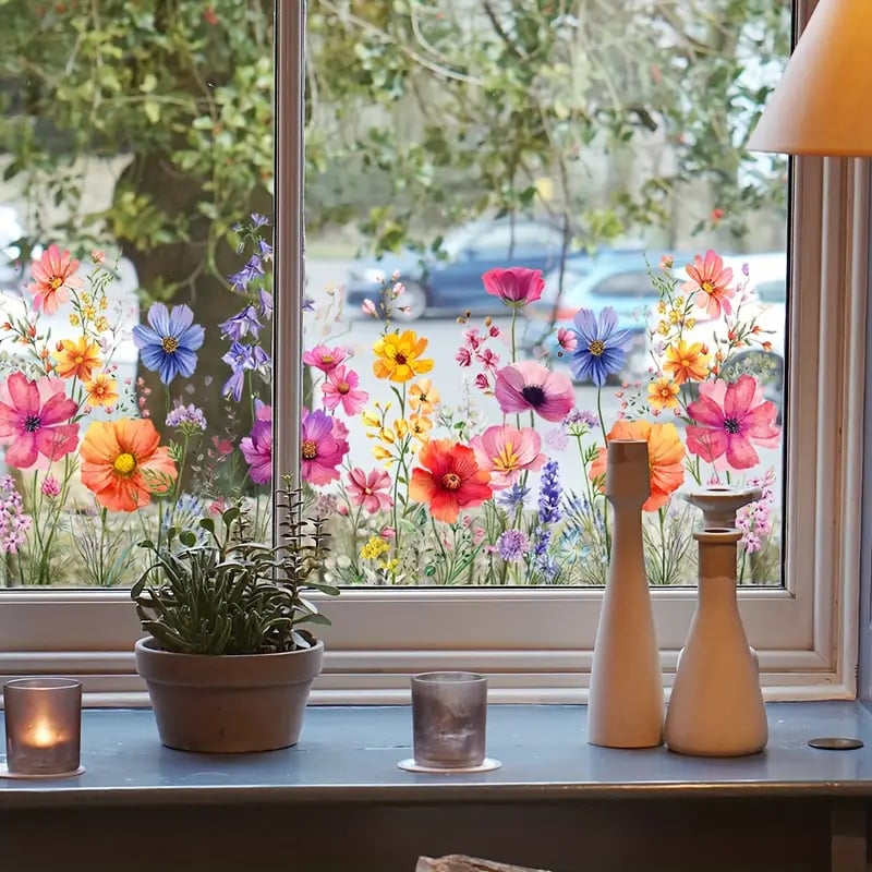 Buy 1 Get 1 FREE | Colorful Flower Stickers for Your Windows!
