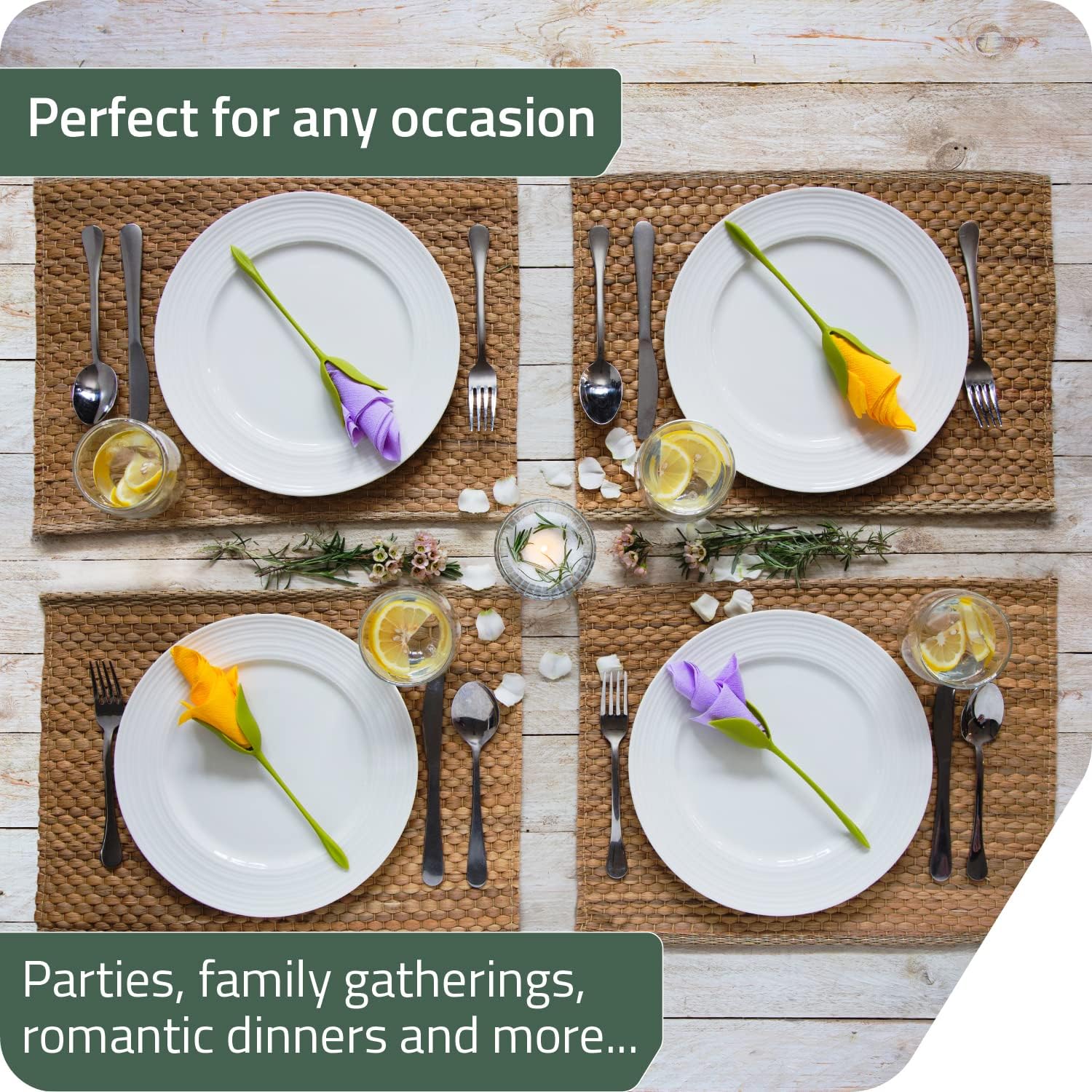 Florenza™ | Roll Napkins into Elegant Flowers (2 Pcs)