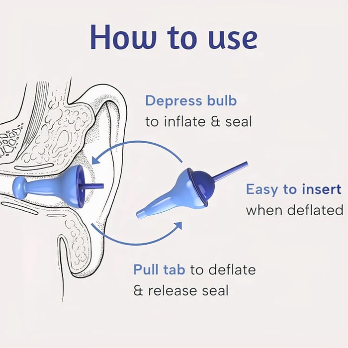 AquaMute - Noise & Water Shielding Inflatable Earplugs