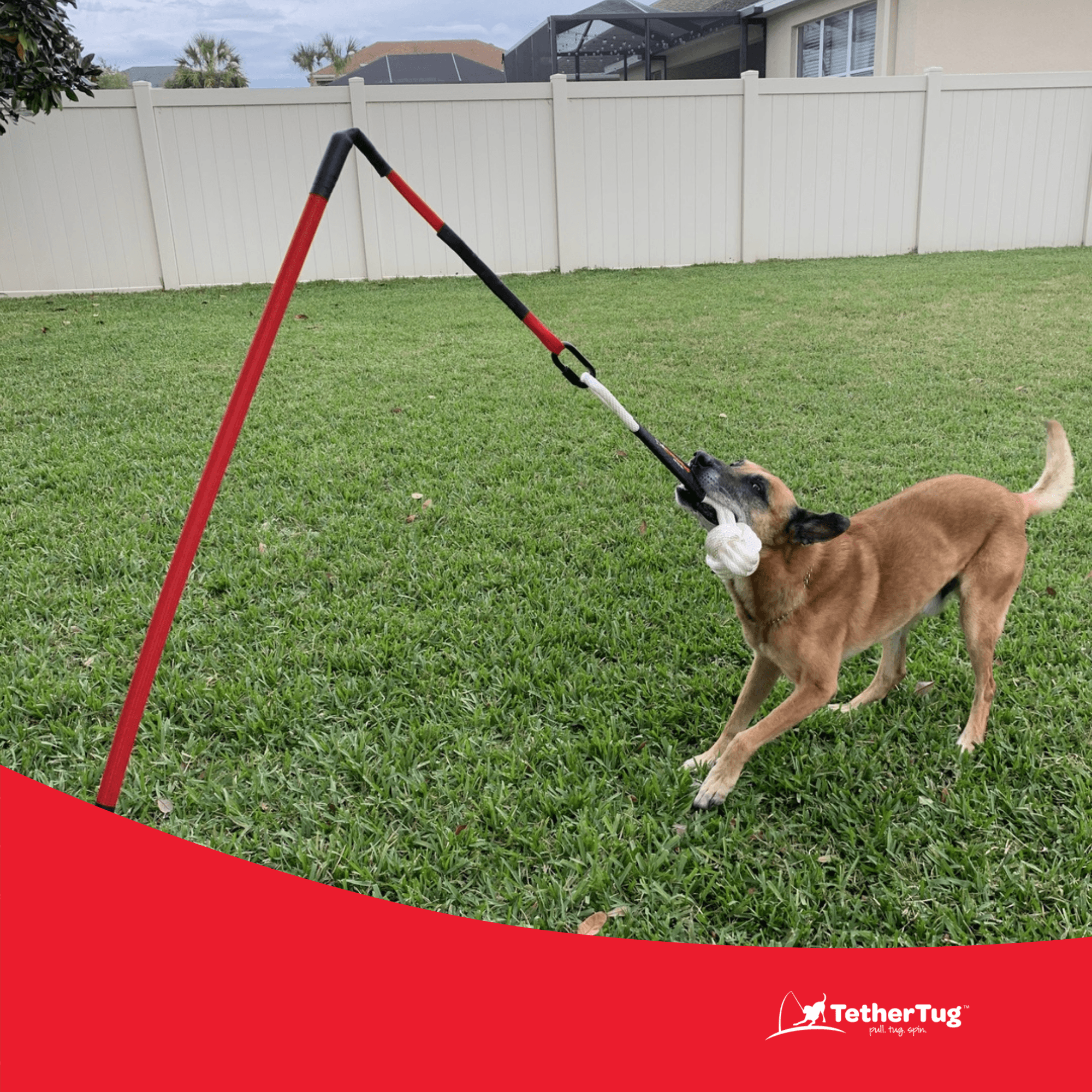 TetherTug™ XL – Outdoor Tug Toy Kit for Dogs 70 lbs+