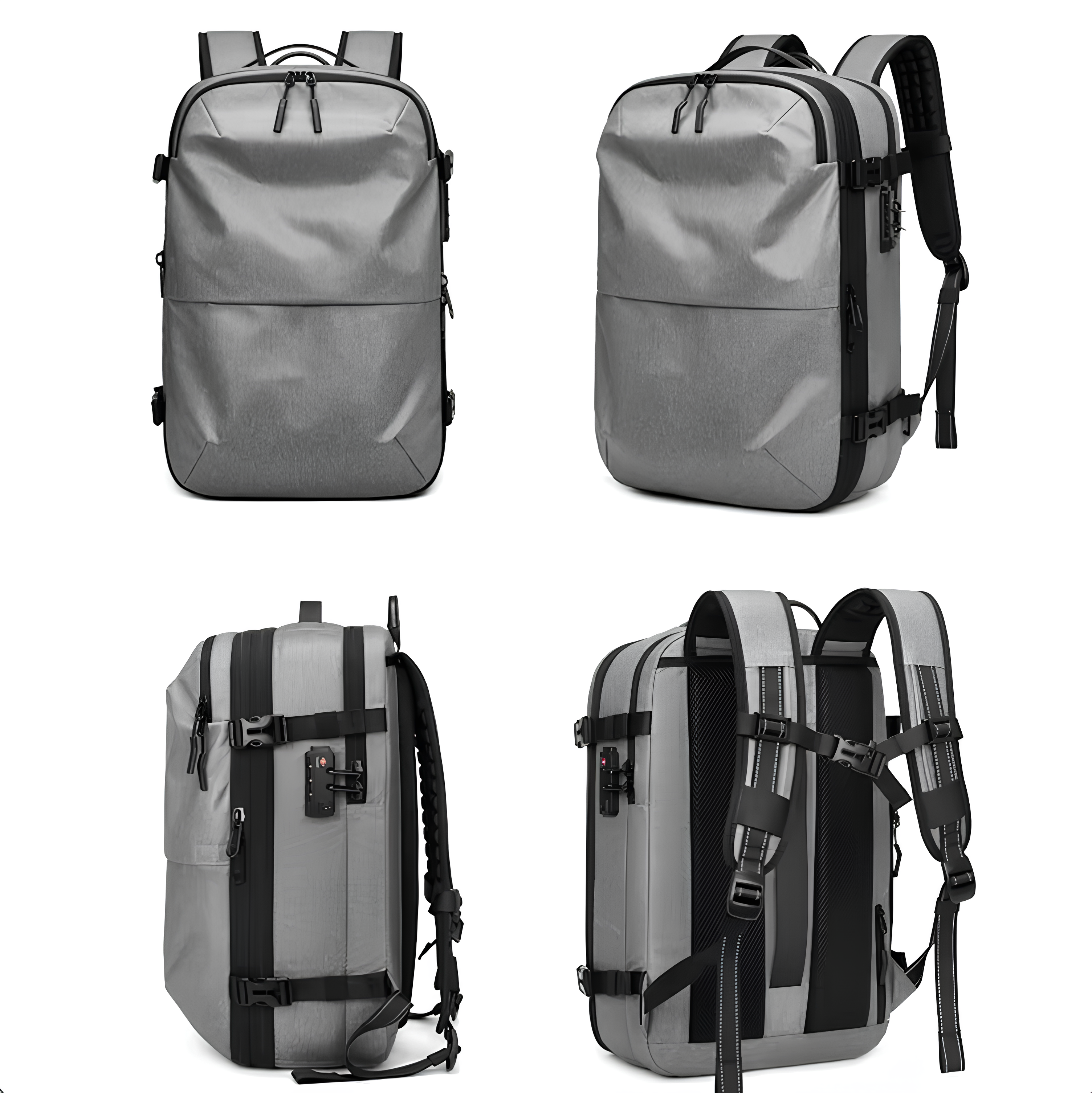 Travel backpack with vacuum pump