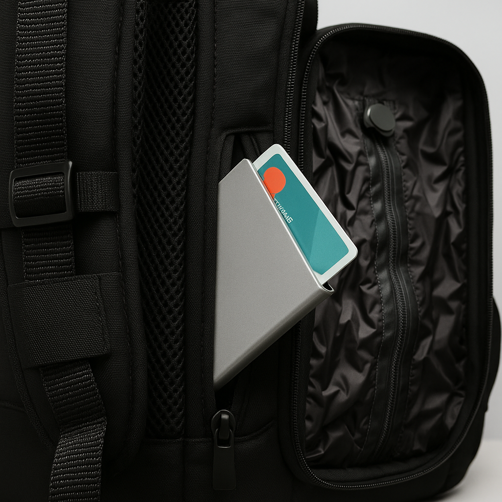 Travel backpack with vacuum pump
