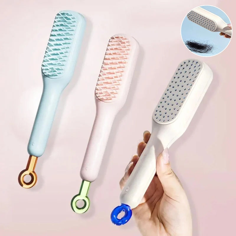 Self-Cleaning Anti-Static Massage Hair Brush