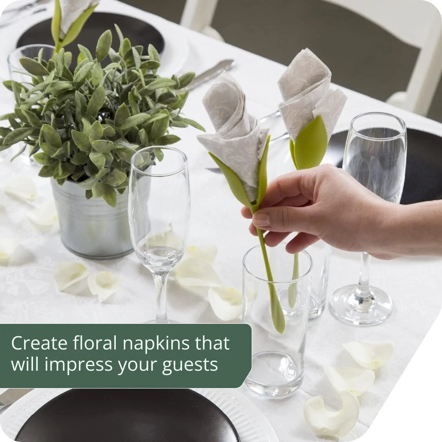Florenza™ | Roll Napkins into Elegant Flowers (2 Pcs)