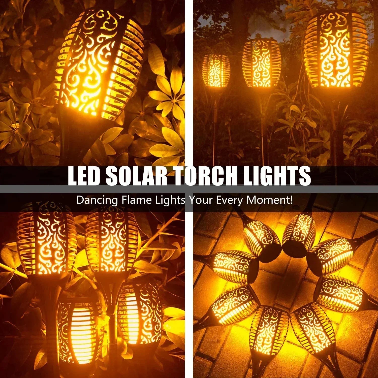 Solar LED Torch – Realistic Flame Without Fire
