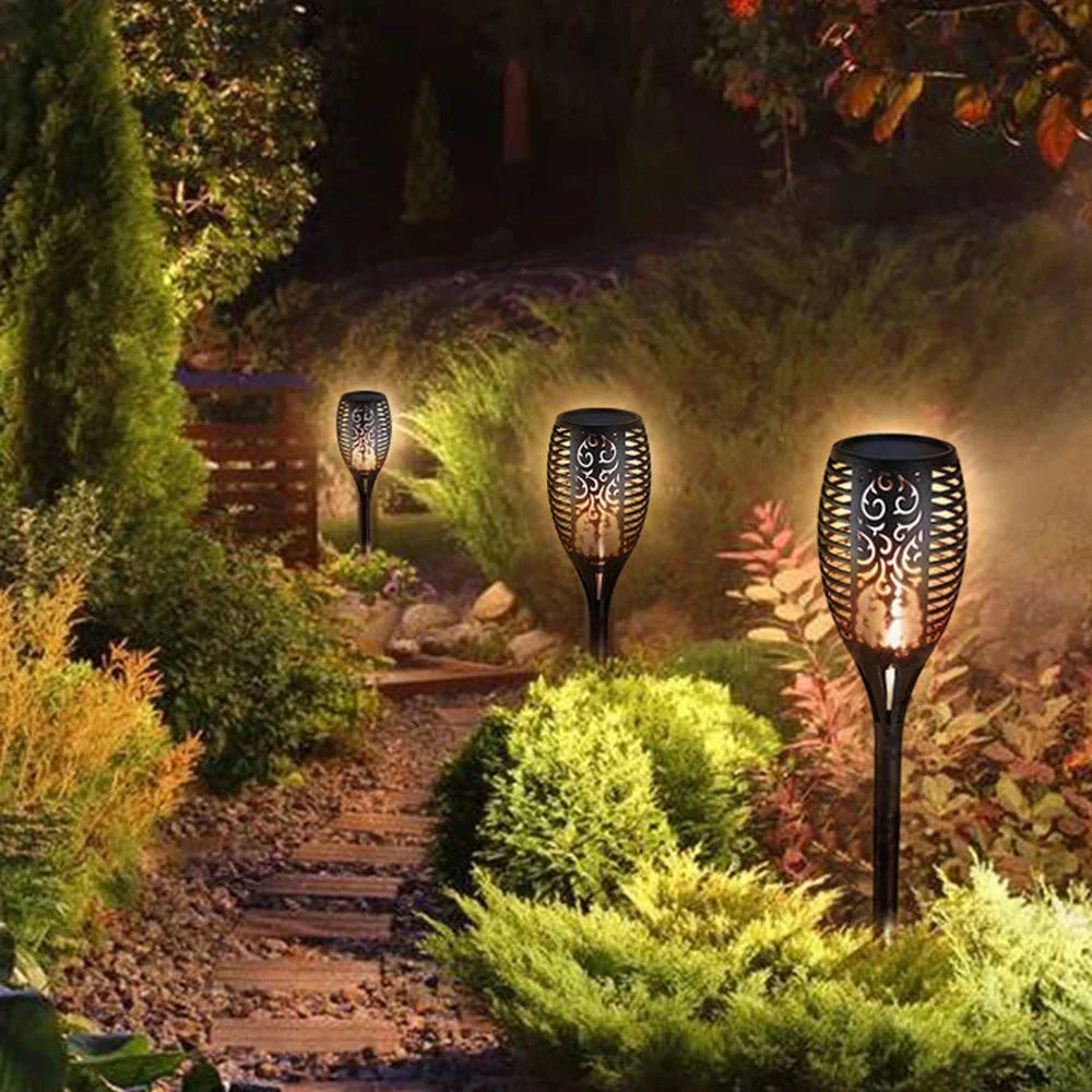 Solar LED Torch – Realistic Flame Without Fire