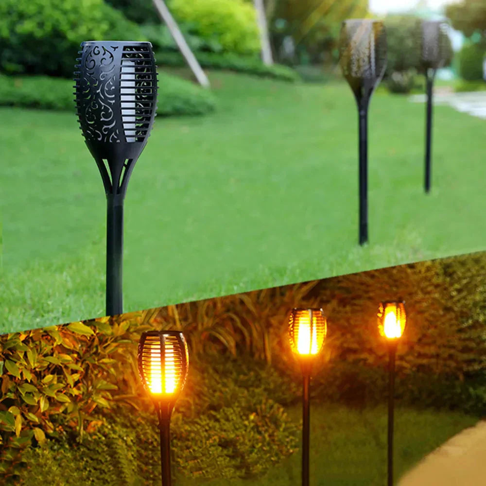 Solar LED Torch – Realistic Flame Without Fire