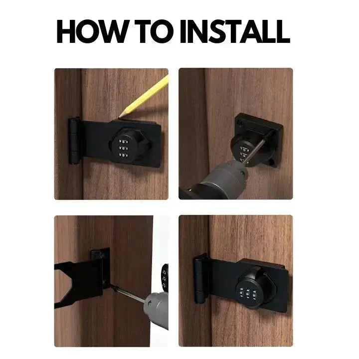 Keyless Secure Lock — Rust-Resistant Zinc Alloy with 1000 Codes