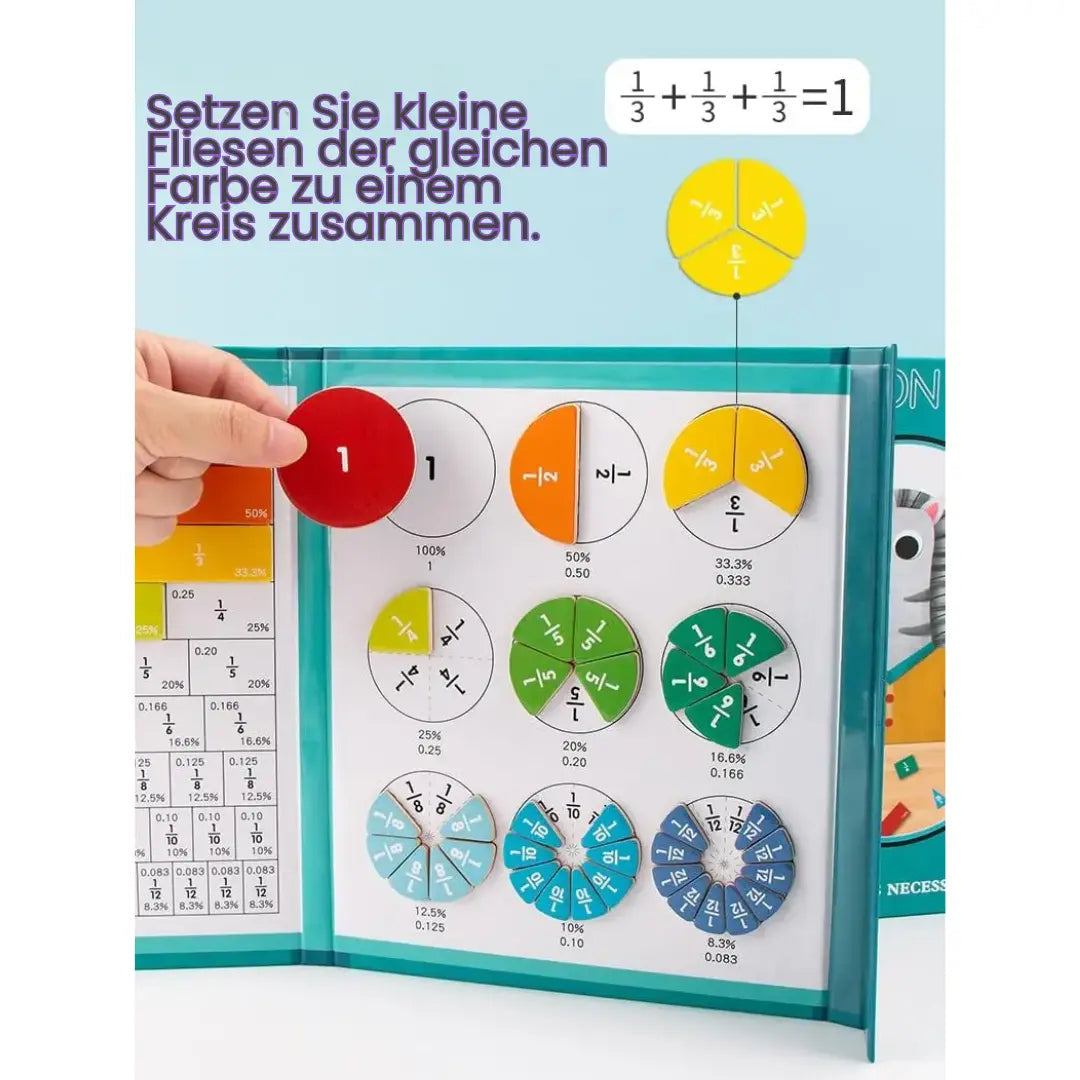 Magnetische Bruchlern-Kacheln — Interaktives Mathe-Set für Kinder
