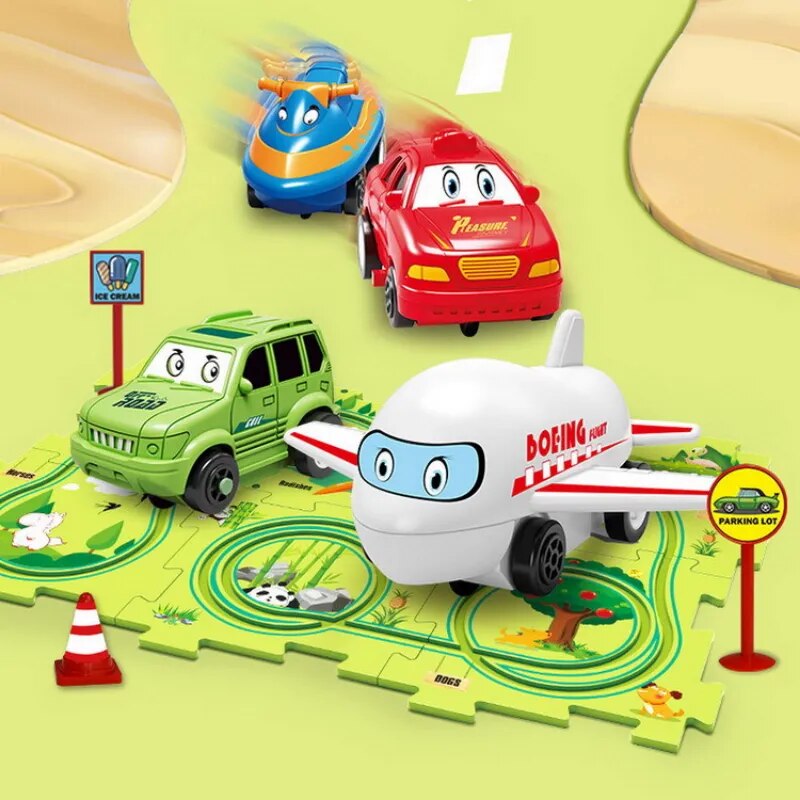 PuzzleRacer™ | Educational Kids Puzzle Car Track Set