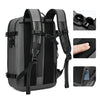 Travel backpack with vacuum pump