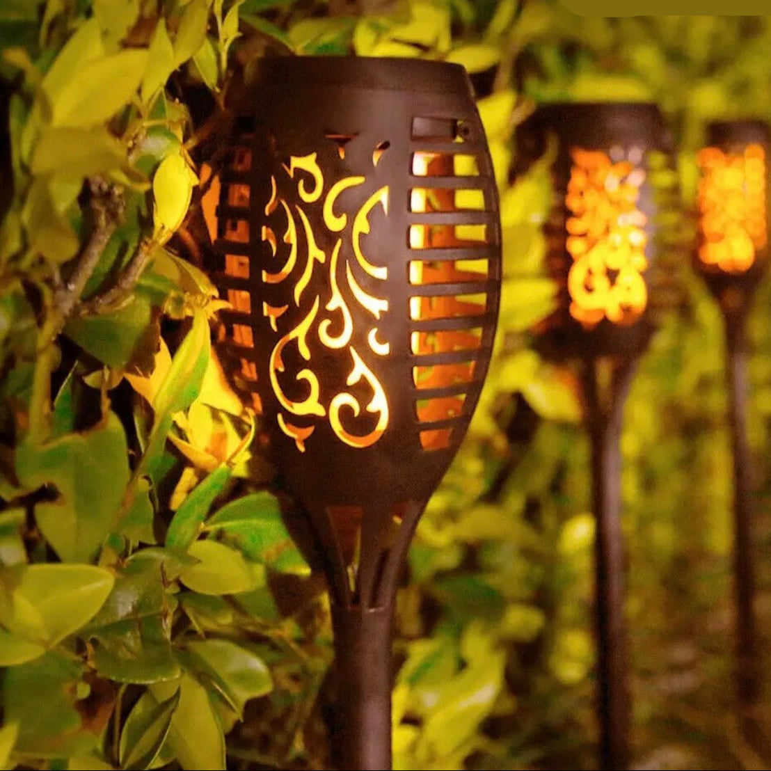 Solar LED Torch – Realistic Flame Without Fire