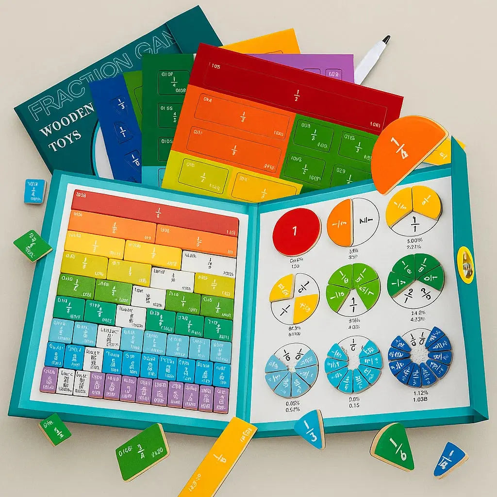Magnetische Bruchlern-Kacheln — Interaktives Mathe-Set für Kinder