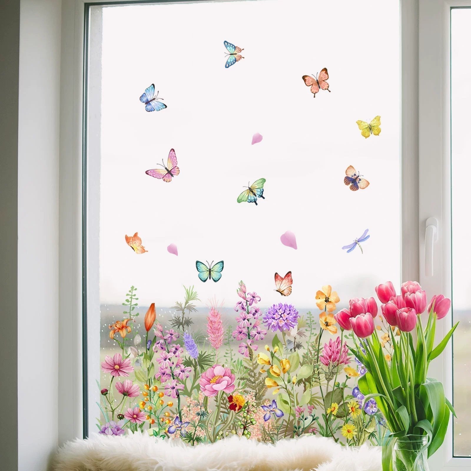 Buy 1 Get 1 FREE | Colorful Flower Stickers for Your Windows!