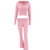 Women's fashionable and sexy high-waisted long-sleeved trousers two-piece set