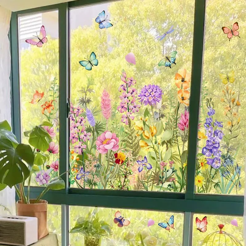 Buy 1 Get 1 FREE | Colorful Flower Stickers for Your Windows!
