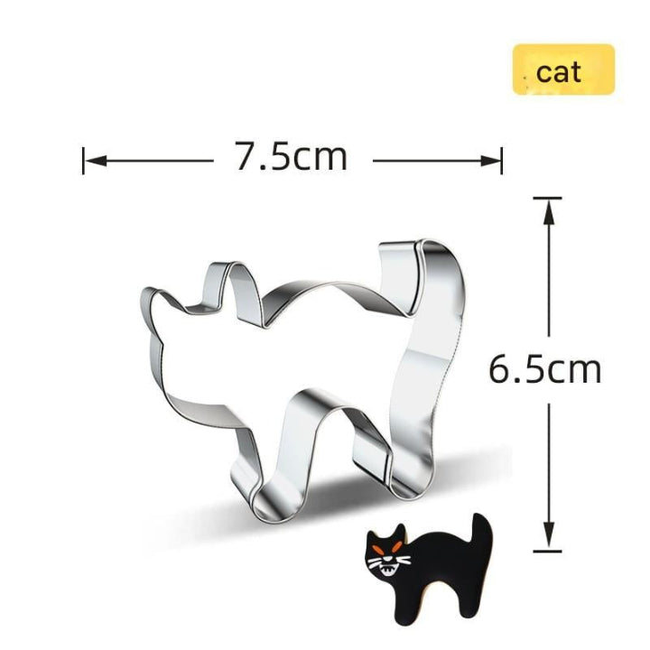 Large Halloween Cutter Set – 7-Piece Stainless Steel Molds for Cookies, Pancakes & Fruit