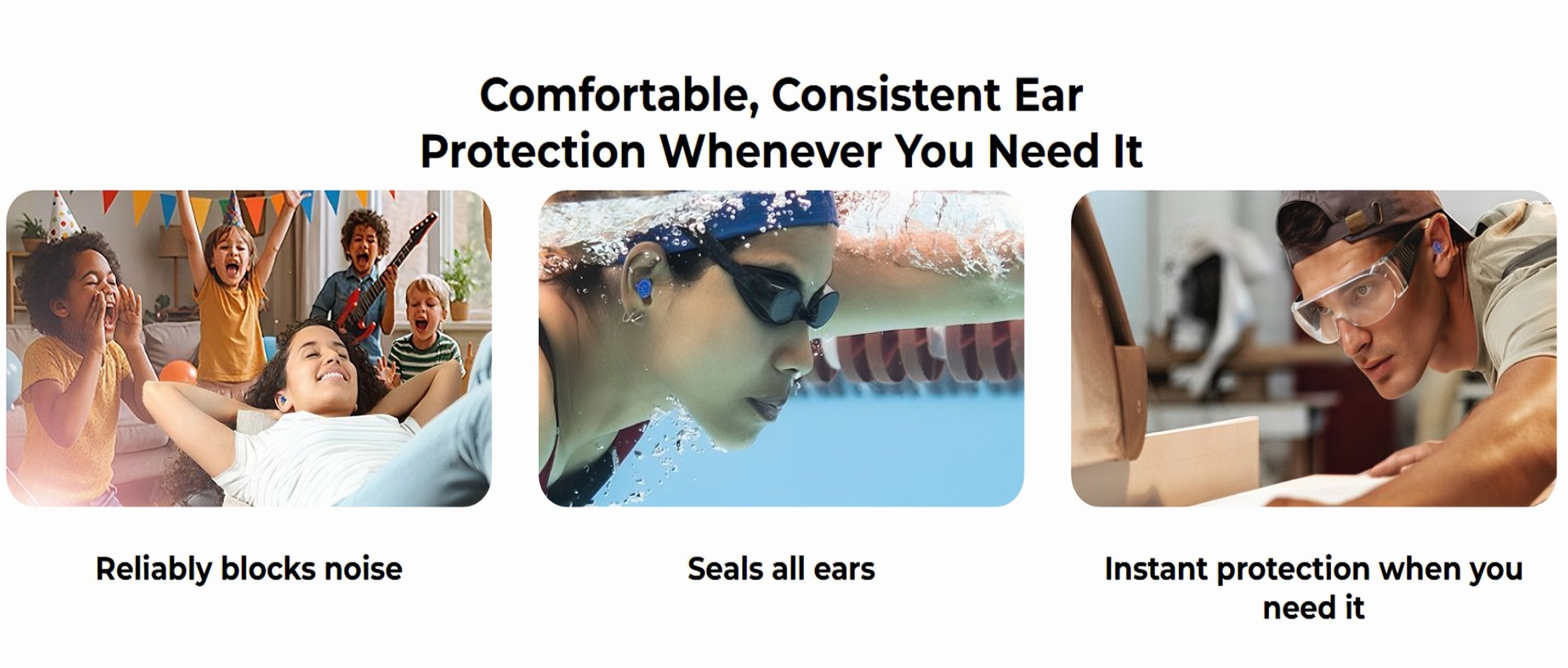 AquaMute - Noise & Water Shielding Inflatable Earplugs