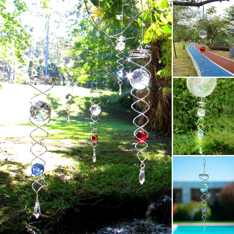 CrystalTwister™ | Metal Crystal Spiral Wind Chime