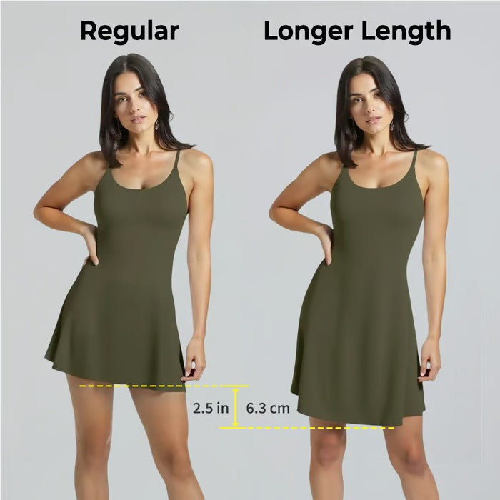 ShapeLuxe – Backless Fitness Dress for Effortless Style & Support
